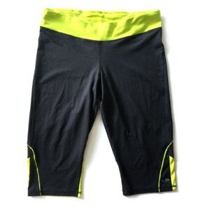 Women’s Champion Black Green Athletic Capris Pants Leggings Size XL Yoga Running